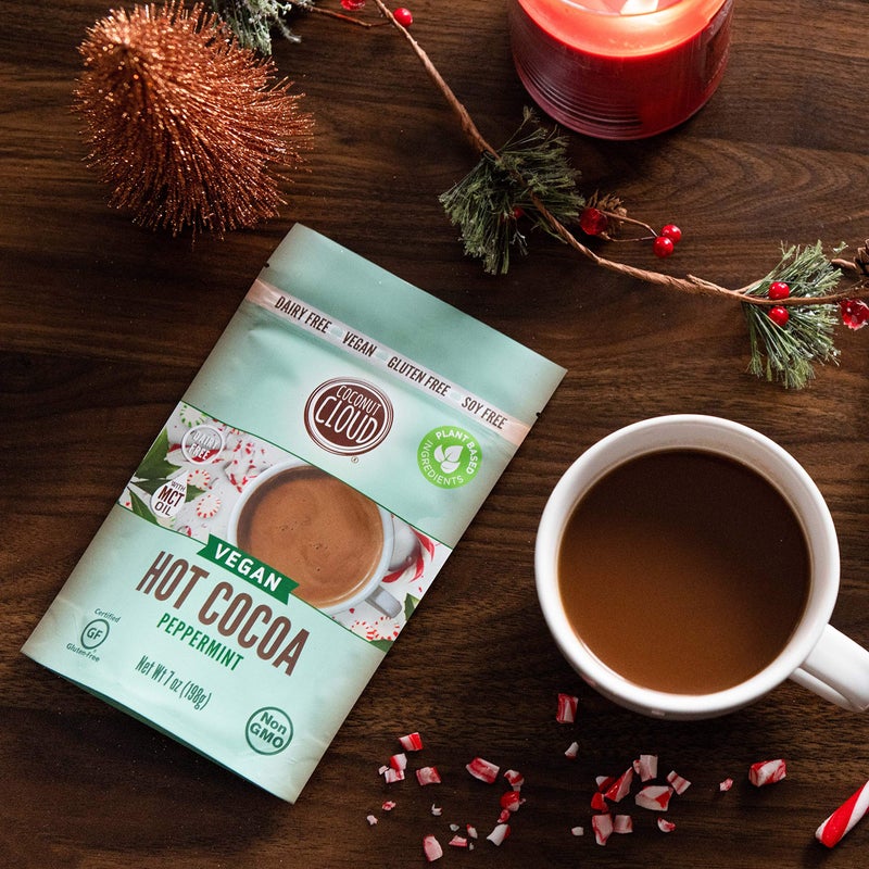 Coconut Cloud: Dairy-Free Instant Peppermint Hot Cocoa Mix | Vegan, Natural, Delicious, Creamy Chocolate (Made in Colorado from Premium Coconut Milk Powder), Peppermint Cocoa, 7 oz - Image 5
